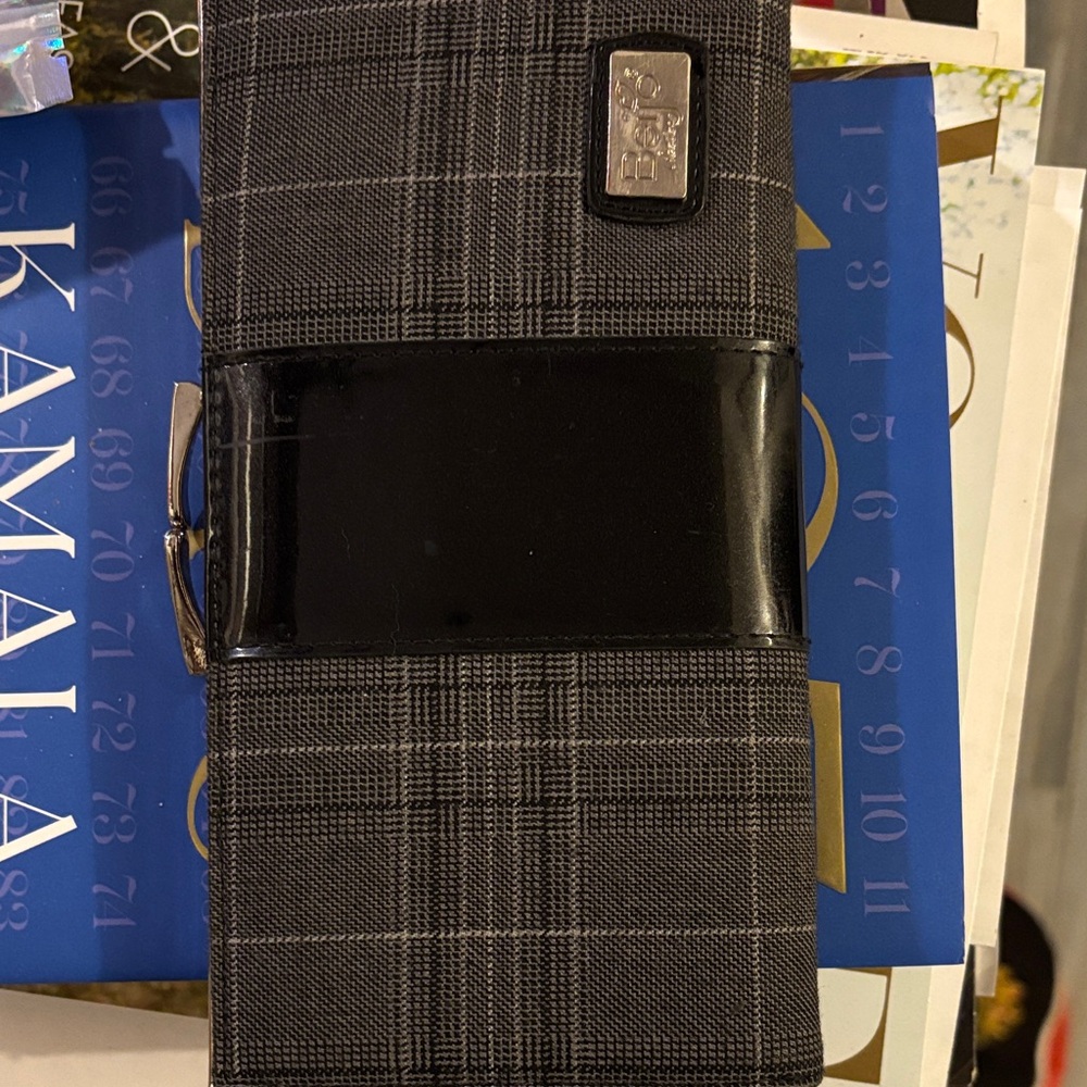 Beijo Plaid Wallet with Black Accent